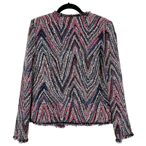 IRO Weird Tweed Fringed Rainbow Multicolor Open Knit Blazer Jacket FR36/US4 - Picture 6 of 12